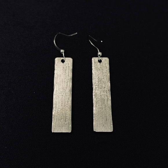 Pine Tree Drop Earrings - Black and Silver - Picture 5 of 7